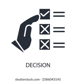 decision icon. vector.Editable stroke.linear style sign for use web design,logo.Symbol illustration.