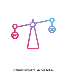 Decision icon with white background vector