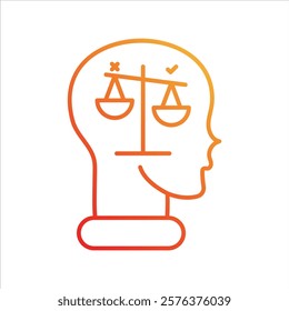 Decision icon with white background vector stock illustration