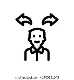 Decision Line Icon On White Background
