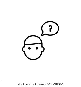 Decision line icon, person make decision