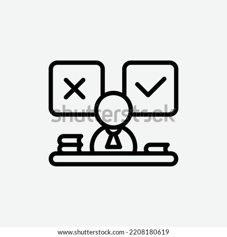  decision maker icon, isolated Asset Management outline icon in light grey background, perfect for website, blog, logo, graphic design, social media, UI, mobile app