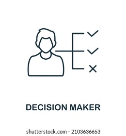 Decision Maker icon. Line element from corporate development collection. Linear Decision Maker icon sign for web design, infographics and more.