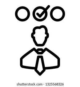 Decision Maker Icon, Outline Black Style, Seo And Business Illustration