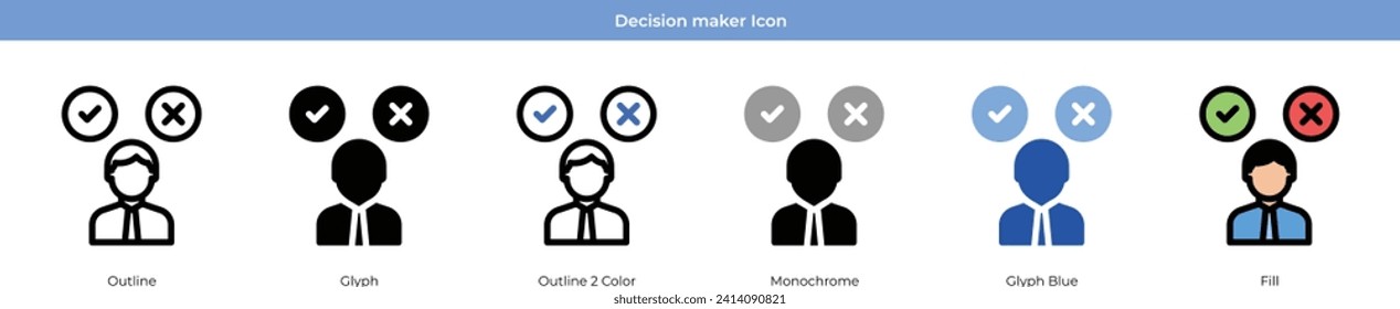 Decision maker Icon Set Vector Design