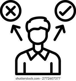 Decision Maker Line Icon and Vector