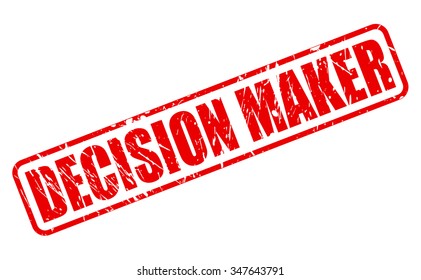 DECISION MAKER red stamp text on white