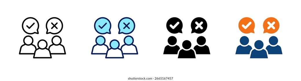 Toma de decisiones Todo en uno Icon Multi Styles Vector Set