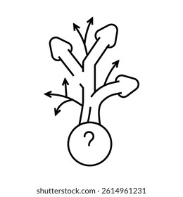 decision making business process line icon vector. decision making business process sign. isolated contour symbol black illustration