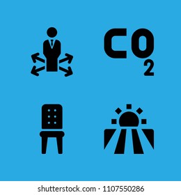 decision making, co, chair and field icons vector in sample icon set for web and graphic design