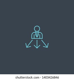 Decision Making concept blue line icon. Simple thin element on dark background. Decision Making concept outline symbol design. Can be used for web and mobile UI/UX