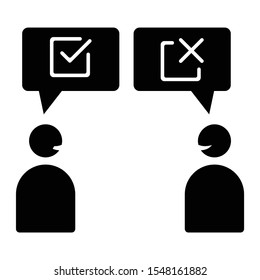 Decision Making Concept,  Conversation Questions Vector, Vote Choice Icon Design