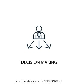 Decision Making concept line icon. Simple element illustration. Decision Making concept outline symbol design. Can be used for web and mobile UI/UX