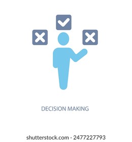 decision making concept line icon. Simple element illustration. decision making concept outline symbol design.