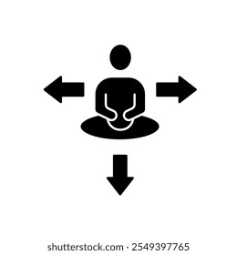 ícone da linha de conceito de tomada de decisão. Ilustração de elemento simples. conceito de tomada de decisão esboçar design de símbolo.