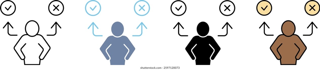 decision making concept line icon. Simple element illustration.