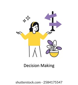 Decision Making Concept vector illustration.  isolated on white Background. 