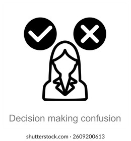 Decision Making Confusion icon concept