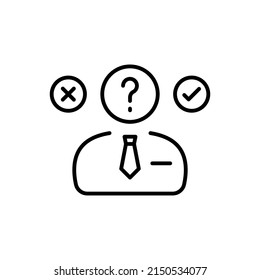decision making confusion icon in vector. logotype