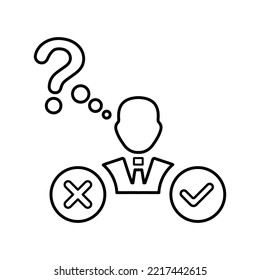 Decision Making Confusion line icon. Outline vector.