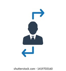 Decision making direction choice icon