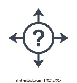 Decision making, direction, choice icon vector graphic.