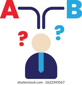Decision Making Direction Icon Vector Flat Illustration