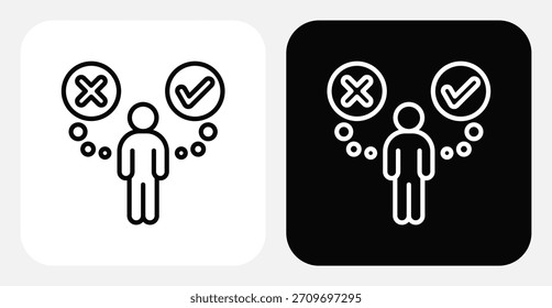 Toma de decisiones Dual Monochrome Icon Set