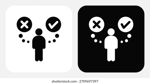 Toma de decisiones Dual Monochrome Icon Set