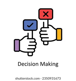 Entscheidungsfindung Ausgefüllte Outline Icon Design Illustration. Symbol für Produktverwaltung auf weißem Hintergrund EPS10-Datei