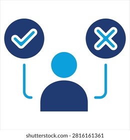 Decision Making Flat Blue Icon Collection