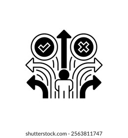 Decision Making Glyph Icon. linear style sign for mobile concept and web design. Outline vector icon.