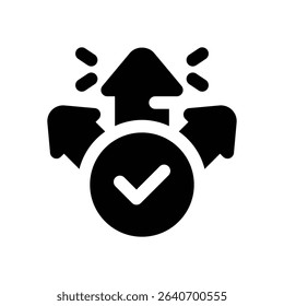 decision making glyph icon. Strong and solid vector icon for websites, mobile interfaces, presentations, and visual branding. High quality and easy to edit.