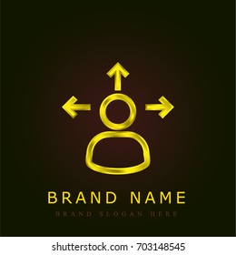 Decision making golden metallic logo