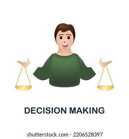 Decision Making icon. 3d illustration from corporate development collection. Creative Decision Making 3d icon for web design, templates, infographics and more