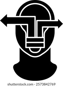 Decision Making Icon - Black Filled Style - Critical Thinking Theme