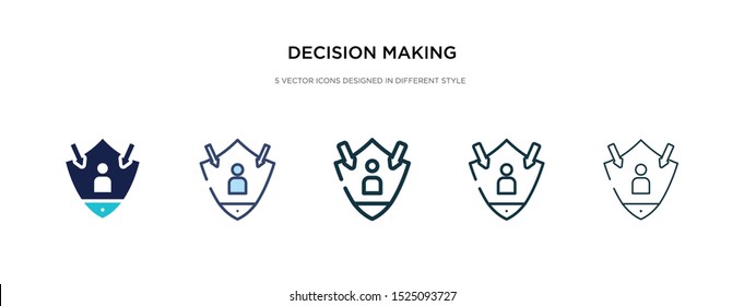 decision making icon in different style vector illustration. two colored and black decision making vector icons designed in filled, outline, line and stroke style can be used for web, mobile, ui