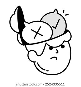 Symbol für die Entscheidungsfindung im Doodle-Stil

