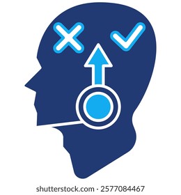 Decision making Icon - Dual Tone Style - Neuroscience Theme