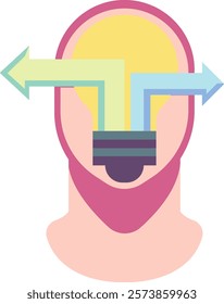 Decision Making Icon - Flat Color Style - Critical Thinking Theme