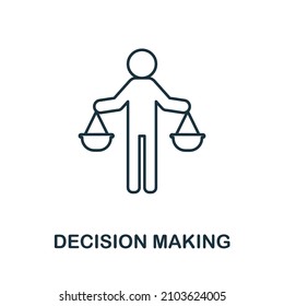 Decision Making icon. Line element from corporate development collection. Linear Decision Making icon sign for web design, infographics and more.