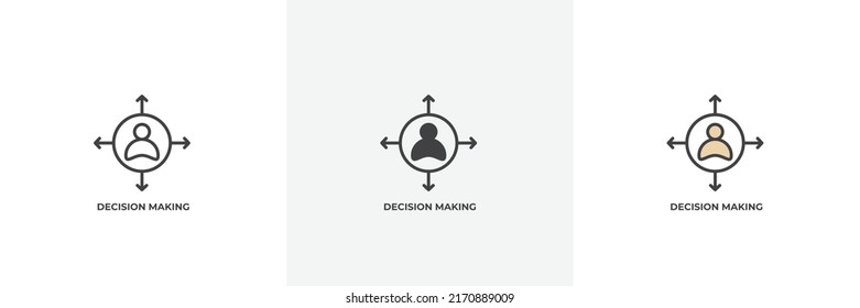 decision making icon. Line, solid and filled outline colorful version, outline and filled vector sign. Idea Symbol, logo illustration. Vector graphics
