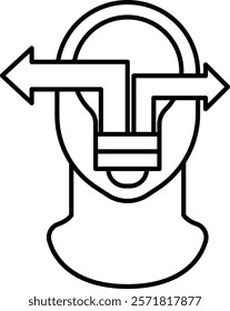 Decision Making Icon - Line Style - Critical Thinking Theme