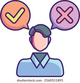 Decision making Icon - Lineal Color Style - Meritocracy Theme