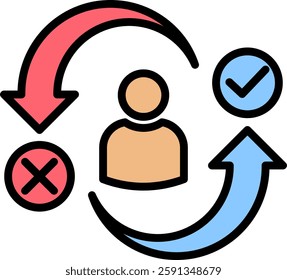 Decision Making Icon Lineal Color Vector Illustration