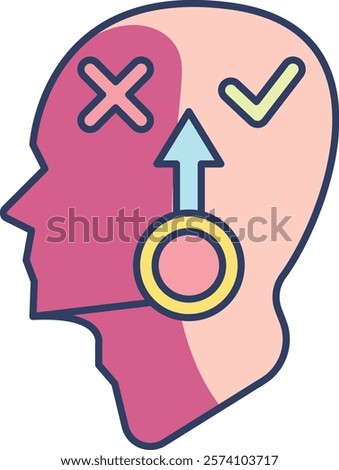 Decision making Icon - Lineal Color Style - Neuroscience Theme