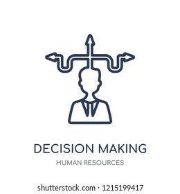 Decision making icon. Decision making linear symbol design from Human resources collection.