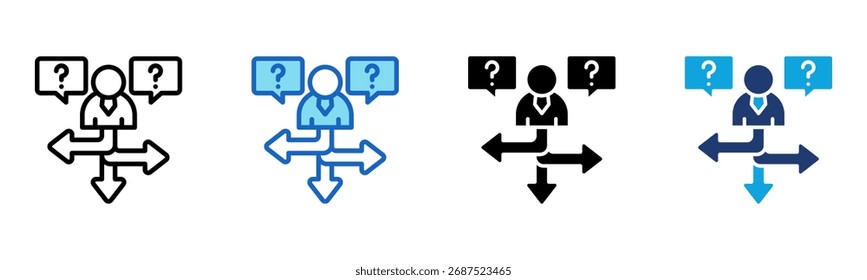 Icono de toma de decisiones Multi Style Ilustración vectorial
