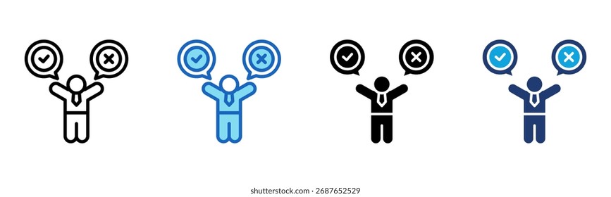 Decision Making icon Multi Style Vector Illustration