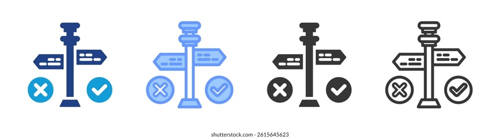 Decision Making icon set multiple style collection